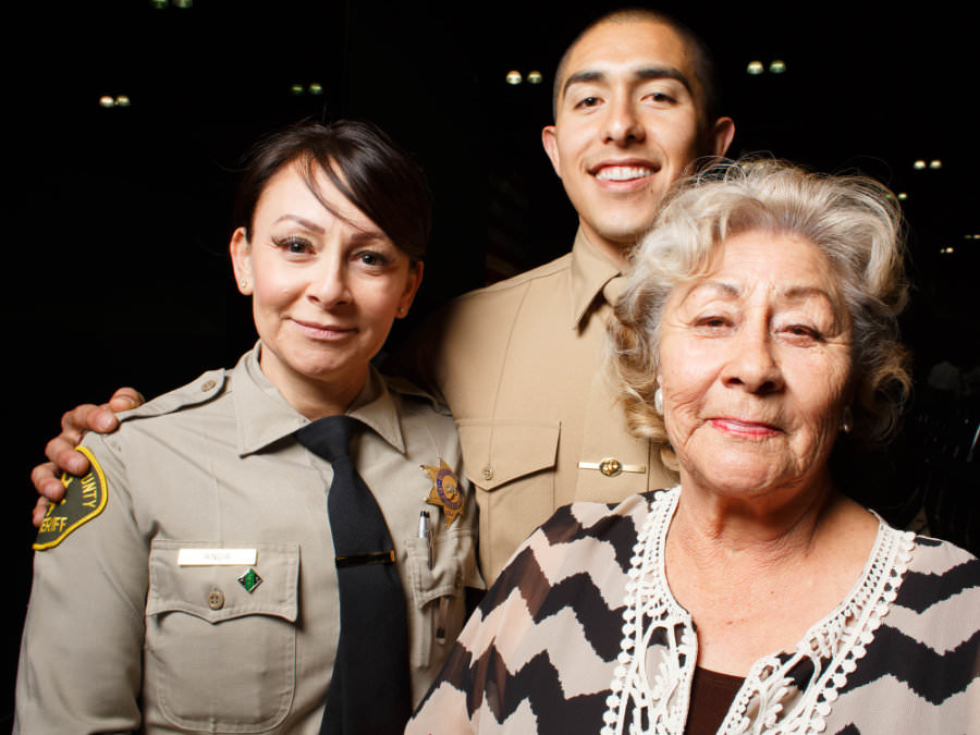Maria Teresa Cervantes (right), pictured with her daughter and grandson, country of origin Mexico.